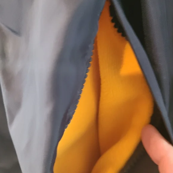 Adoretex Navy Blue Swim Parka with Yellow Fleece Lining - Picture 6 of 10